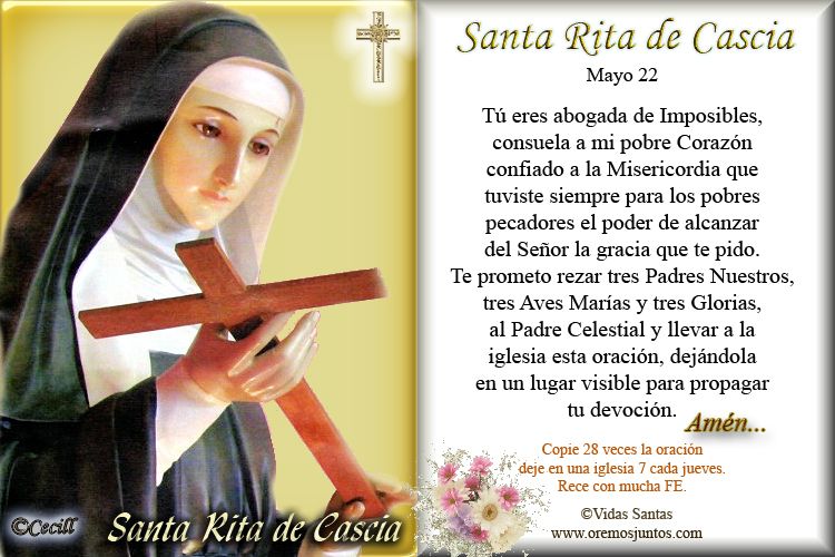 La imagen de Santa Rita con oración: un símbolo de devoción y esperanza