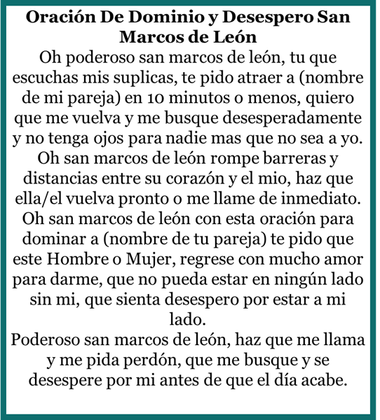 La poderosa oración del desespero a San Marcos de León